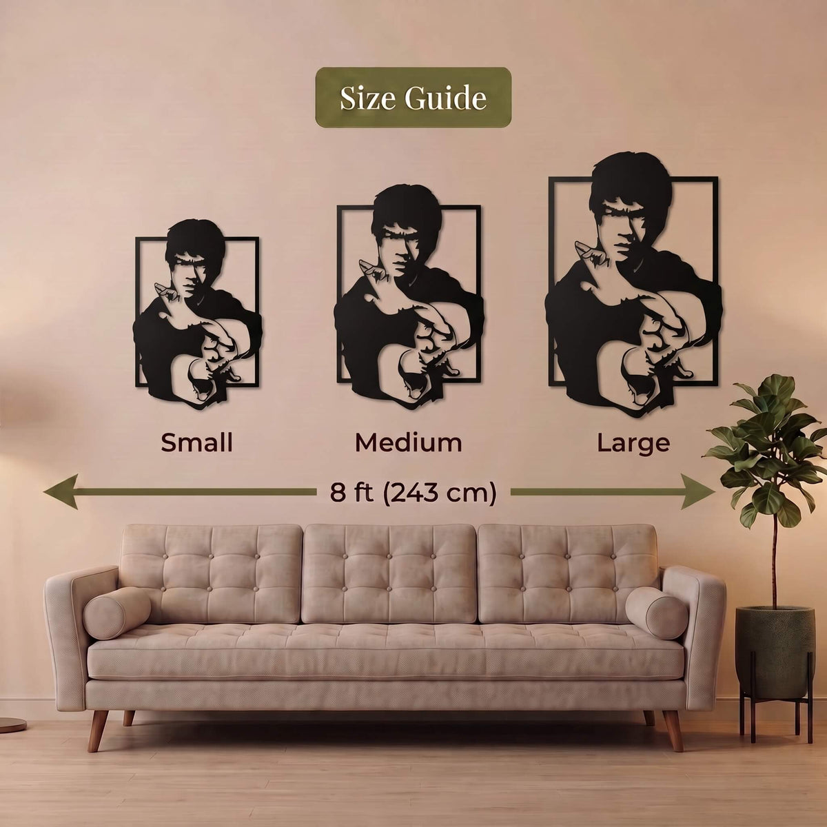 2. Bruce Lee Metal Wall Art