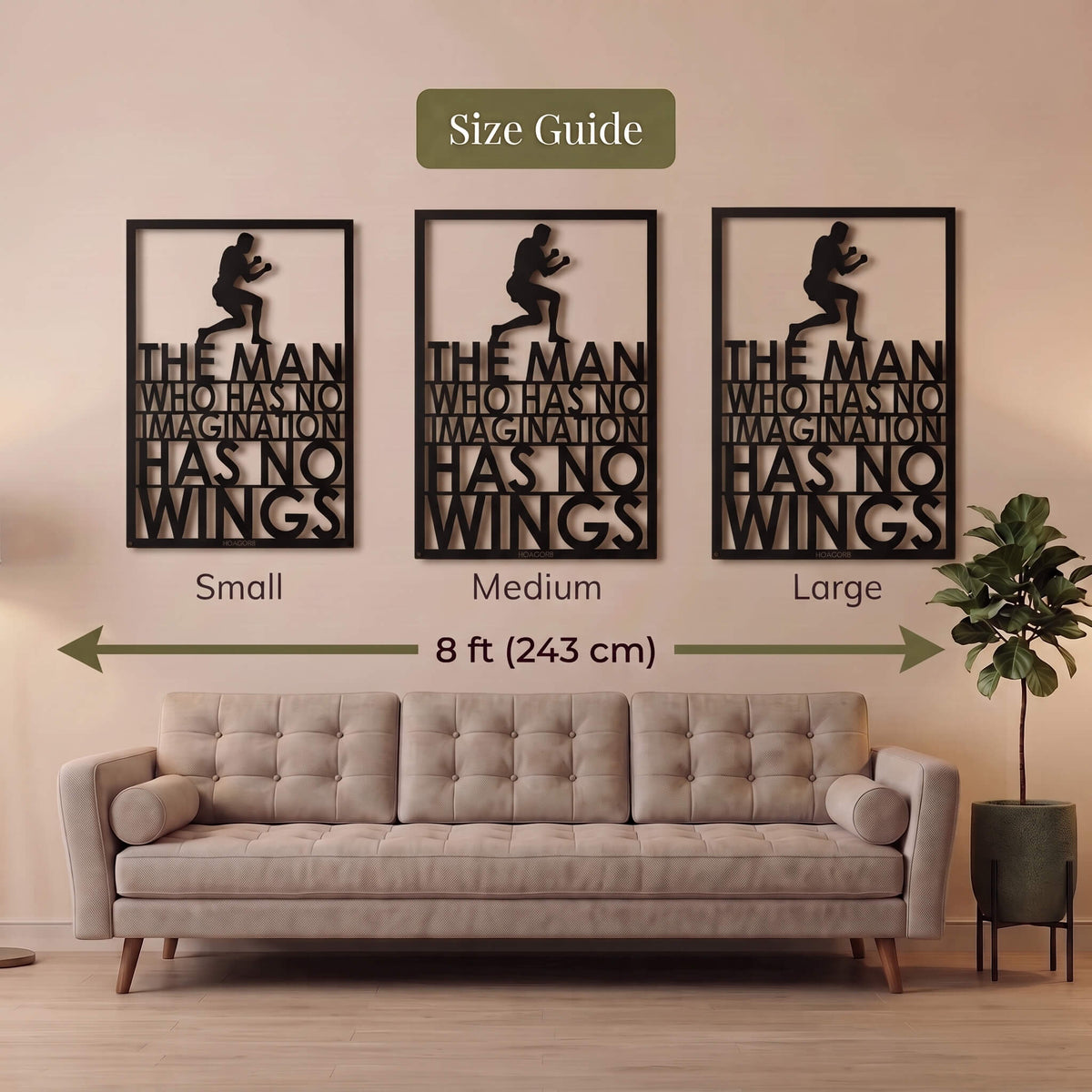 3. No Imagination No Wings Metal Wall Art