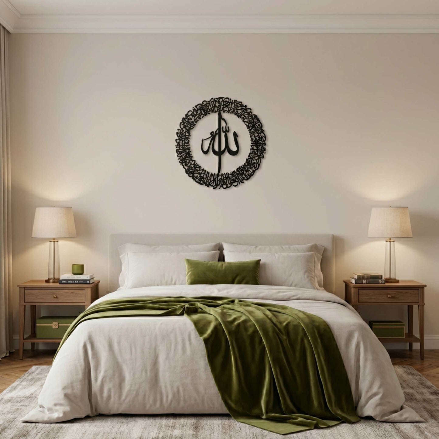 31. Ayatul Kursi Ring Metal Wall Art – Allah Centerpiece Design