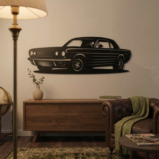 6. 1965 Ford Mustang Fastback Metal Wall Art