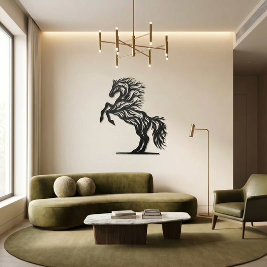 17. Rearing Stallion Metal Wall Art
