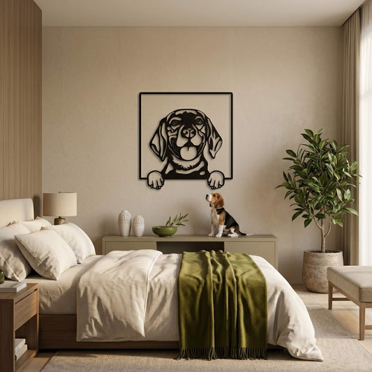 2. Playful Puppy Metal Wall Art
