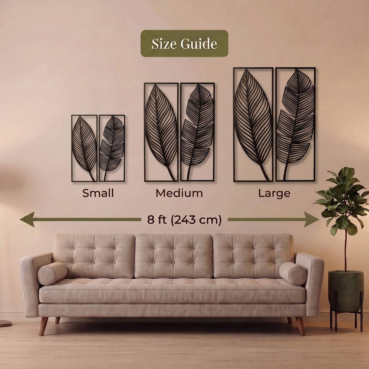13. Twin Panel Leaf Metal Wall Art