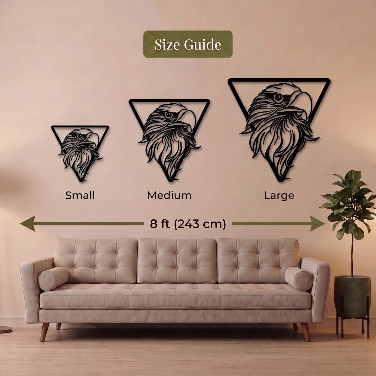 14. Eagle Head Metal Wall Art