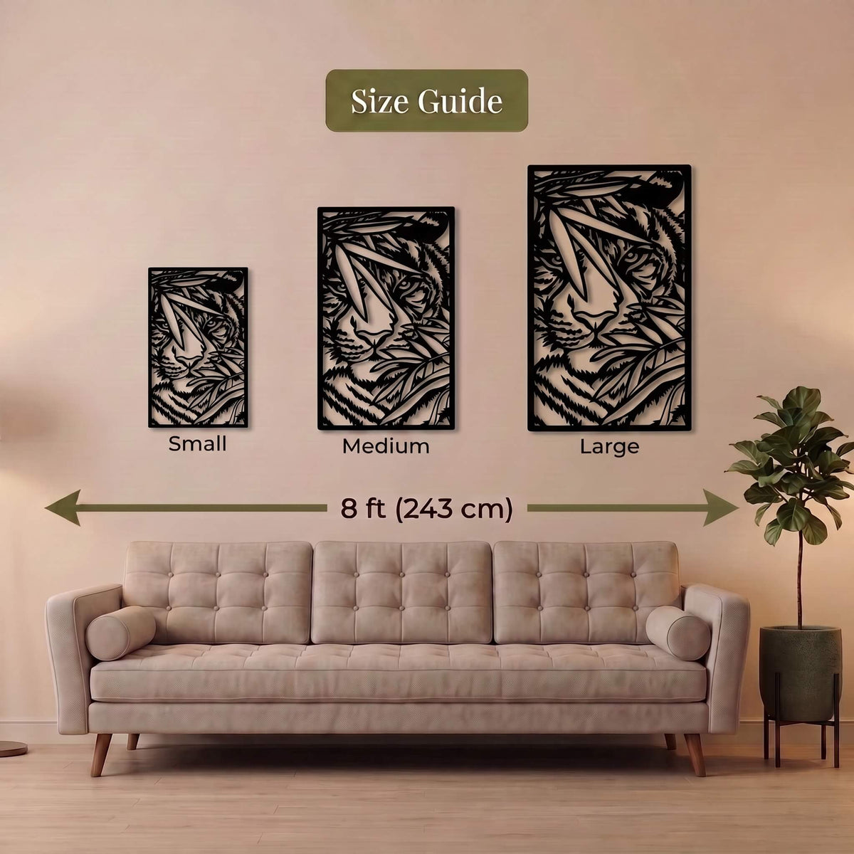 15. Jungle Tiger Metal Wall Art