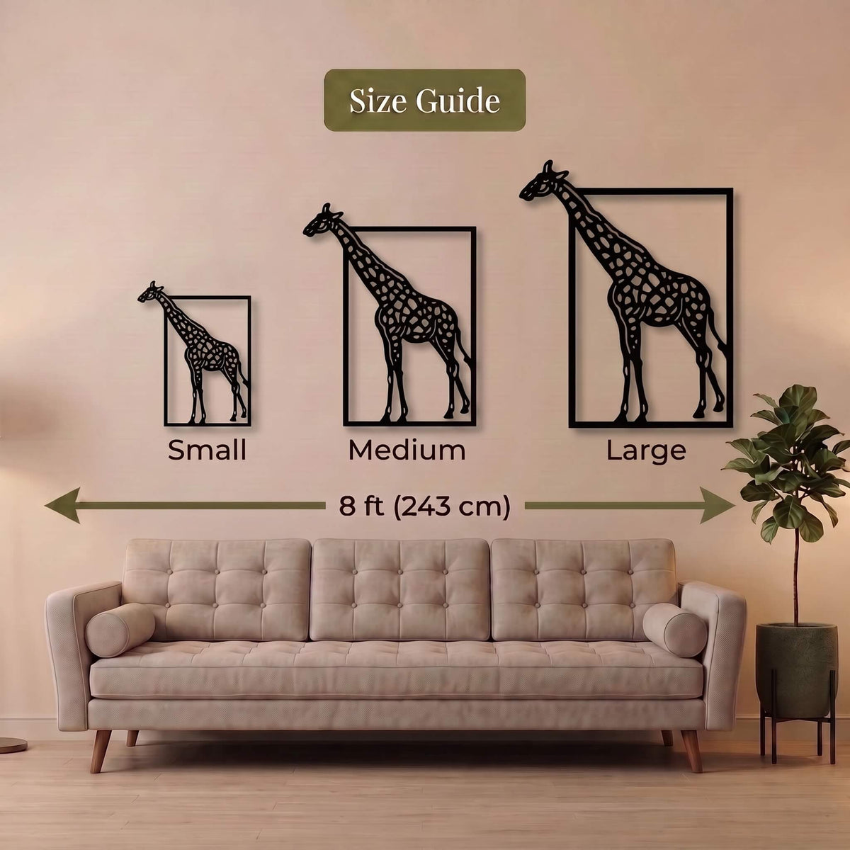18. Framed Giraffe Metal Wall Art