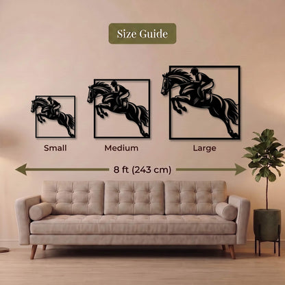 19. Horse Rider Jumping Metal Wall Art