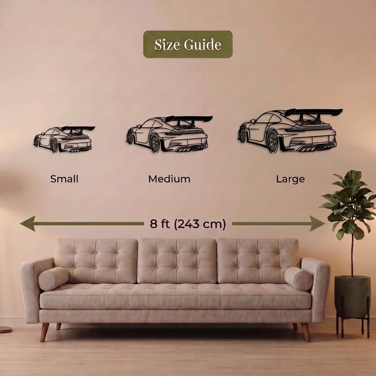 1. Porsche 911 GT3 RS Rear View Metal Wall Art