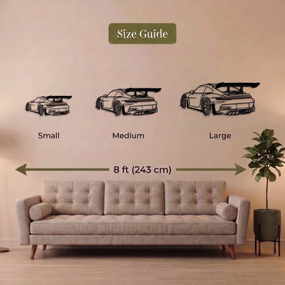 1. Porsche 911 GT3 RS Rear View Metal Wall Art