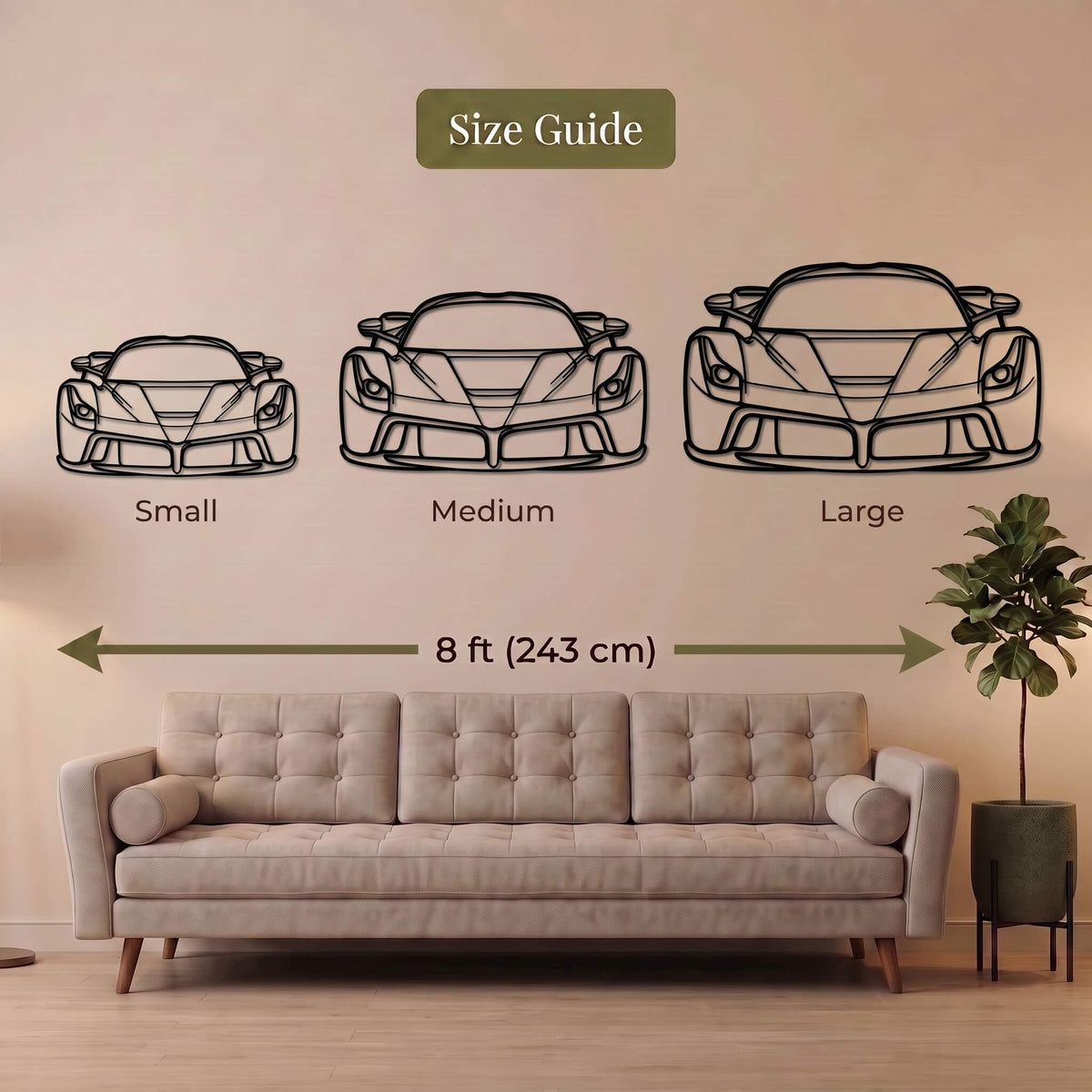 20. Supercar Rear-View Metal Wall Art