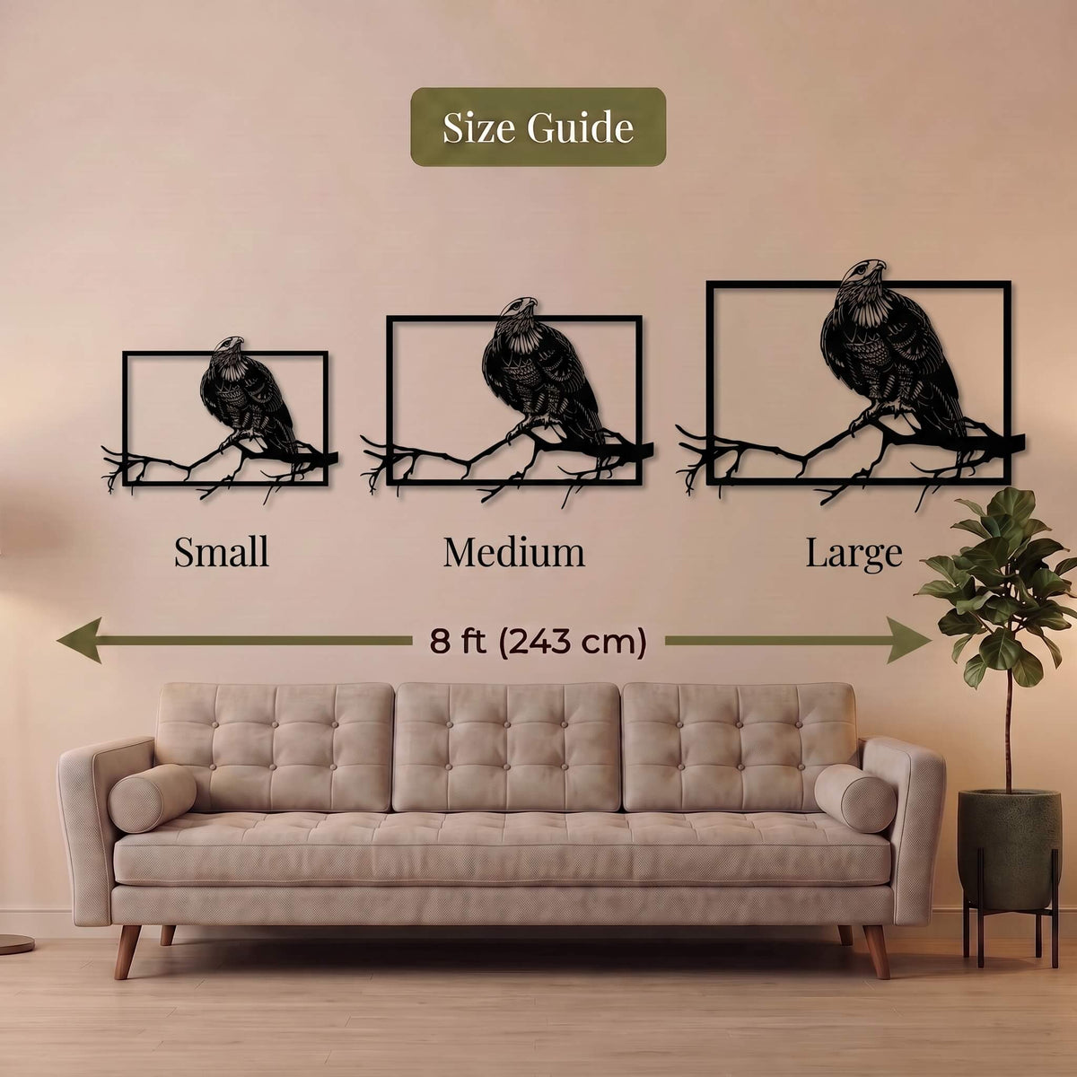 21. Perched Eagle Metal Wall Art