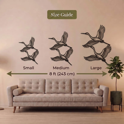 22. Flying Cranes Metal Wall Art