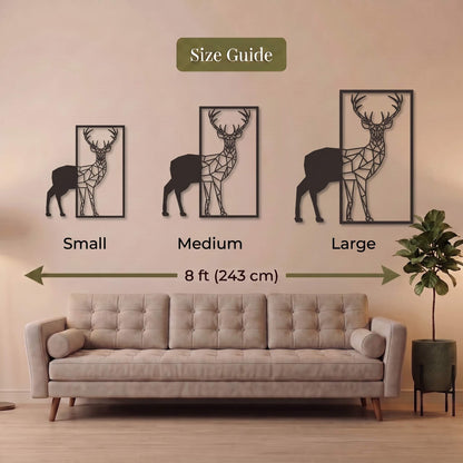 24. Geometric Deer Metal Wall Art
