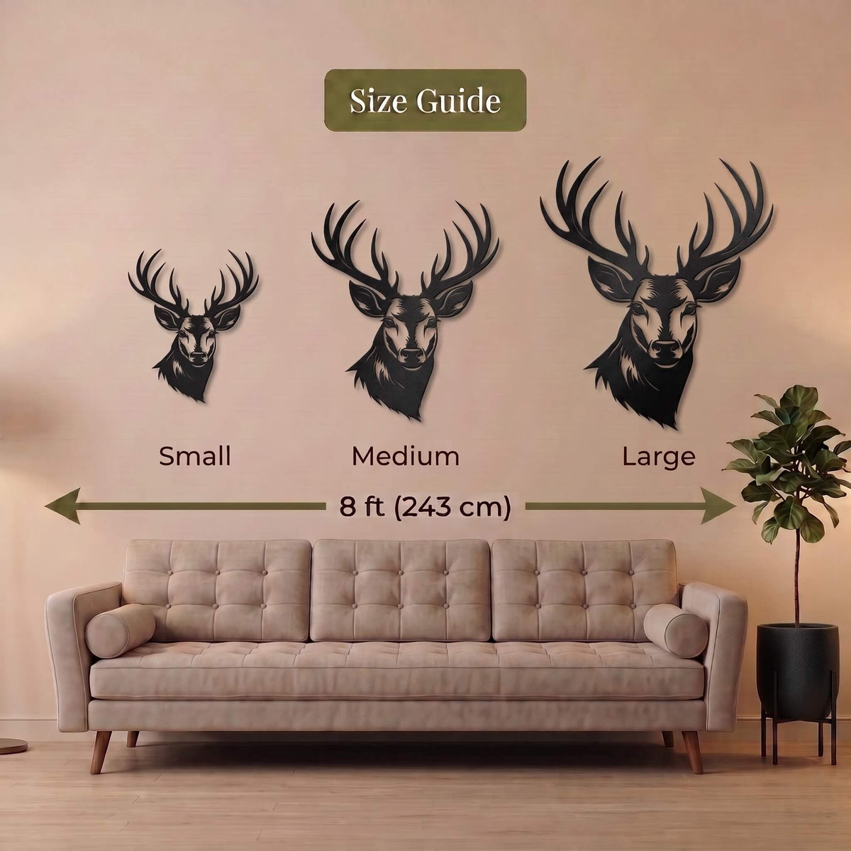 25. Majestic Deer Head Metal Wall Art