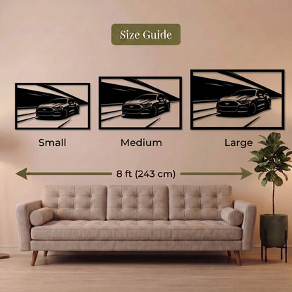 26. Muscle Car Road Scene Metal Wall Art