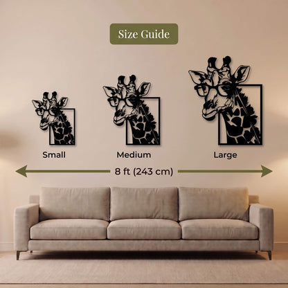 5. Giraffe with Glasses Metal Wall Art