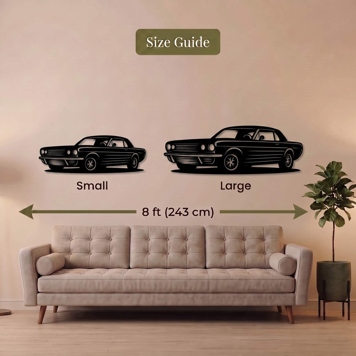 6. 1965 Ford Mustang Fastback Metal Wall Art