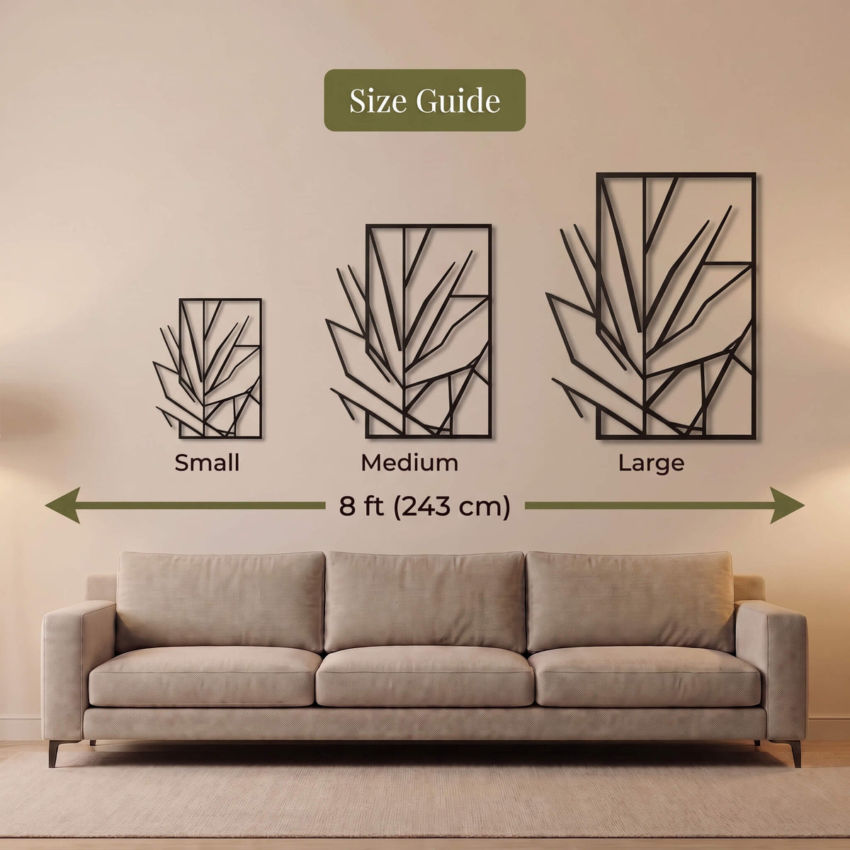 8. Geometric Palm Leaf Metal Wall Art