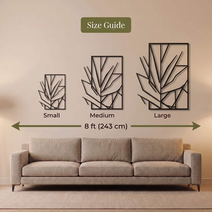 8. Geometric Palm Leaf Metal Wall Art