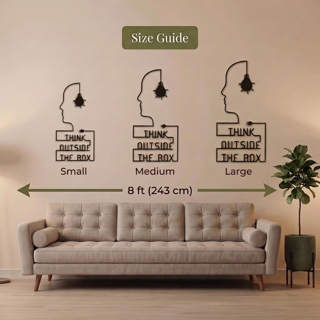 4. Think Outside The Box Face Metal Wall Art