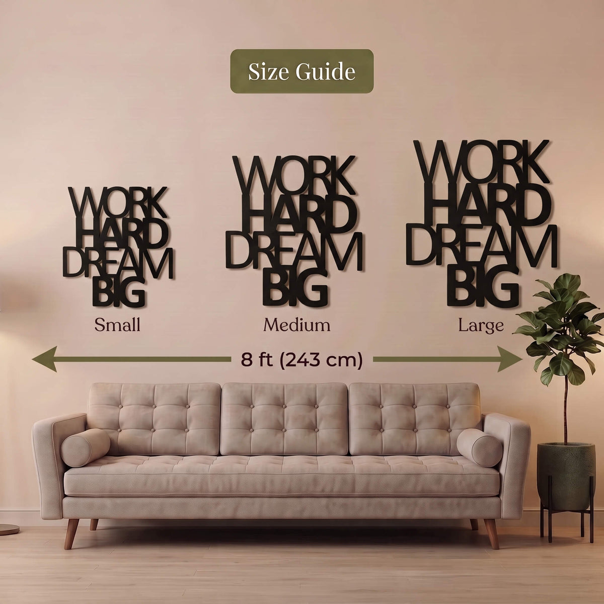 2. Work Hard Dream Big Metal Wall Art