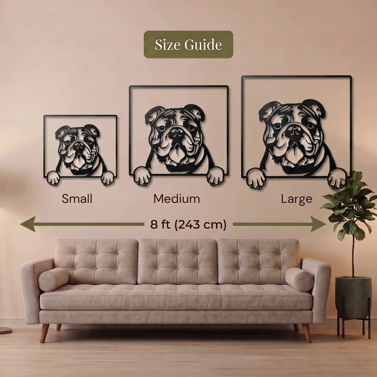 7. Bulldog Metal Wall Art