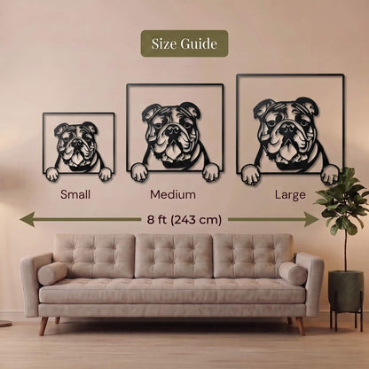 7. Bulldog Metal Wall Art