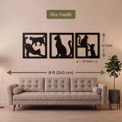 6. Cat Family Metal Wall Art Set