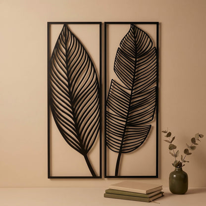 13. Twin Panel Leaf Metal Wall Art
