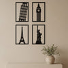 9. World Landmarks Metal Wall Art (Set of 4)