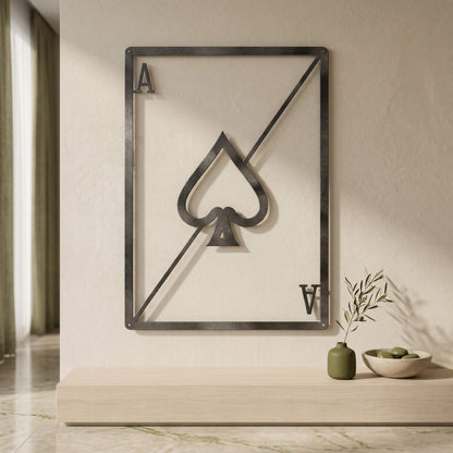 2. Ace of Spades Metal Wall Art