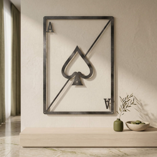 2. Ace of Spades Metal Wall Art