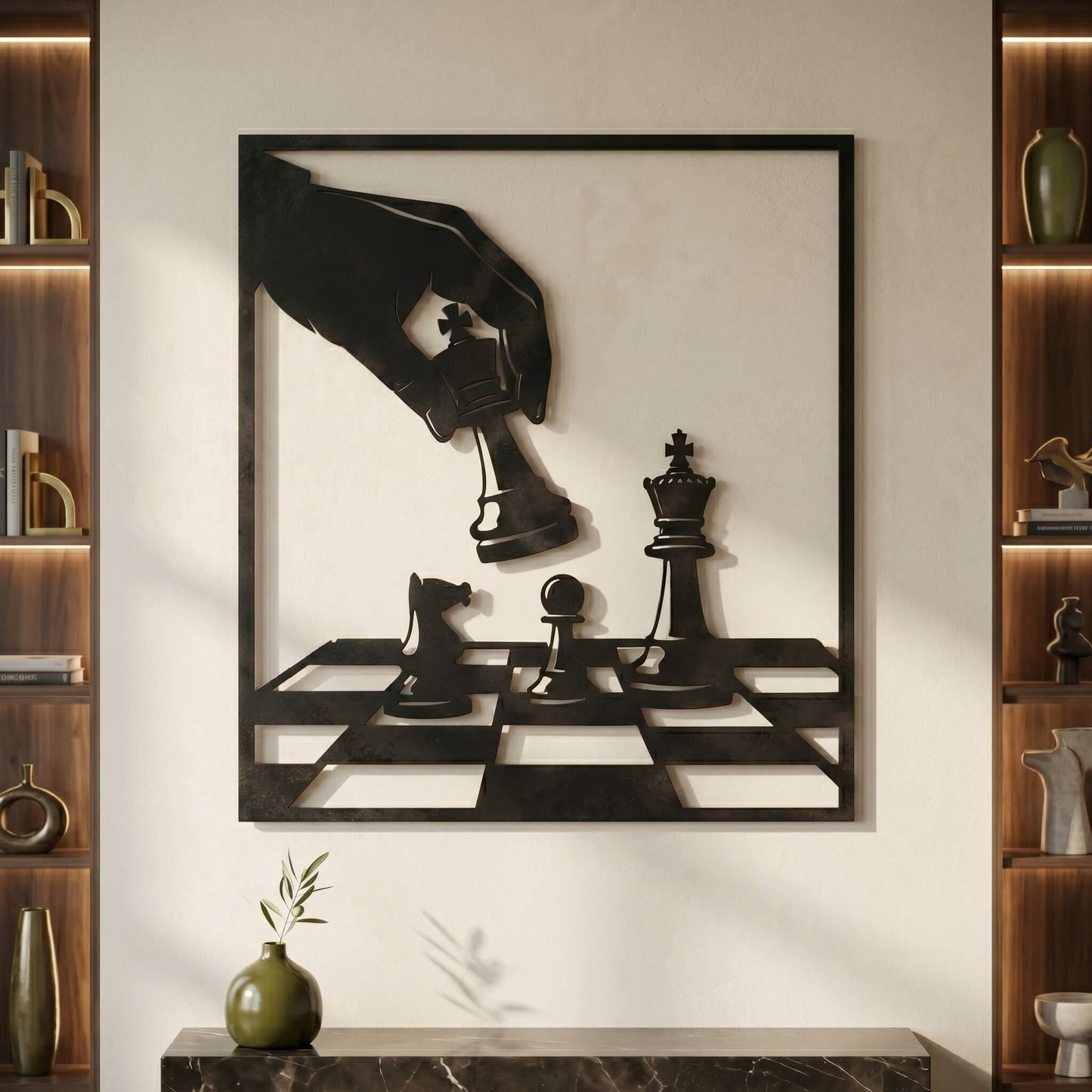 4. Chess Strategy Metal Wall Art