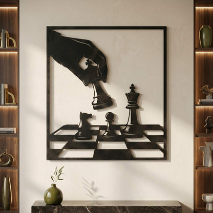 4. Chess Strategy Metal Wall Art