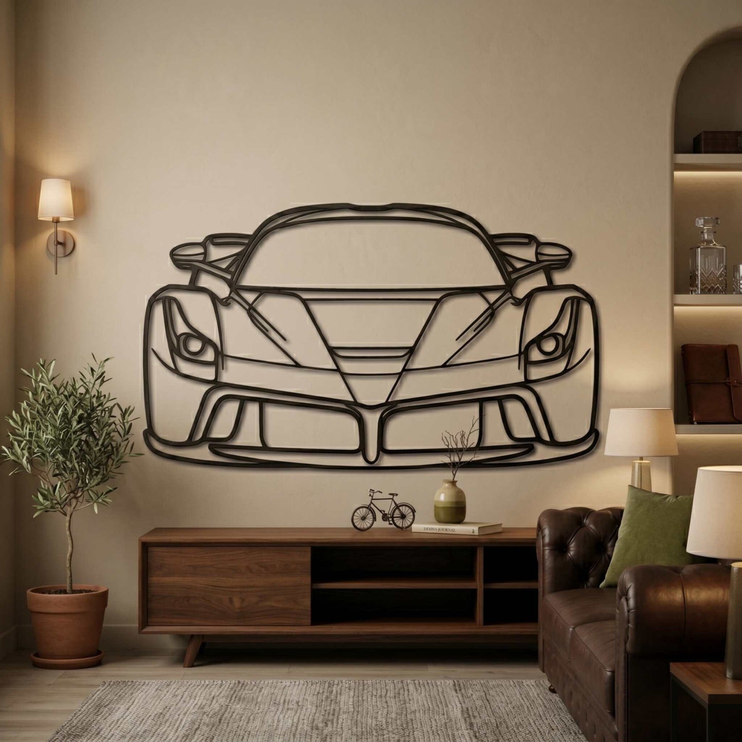 20. Supercar Rear-View Metal Wall Art