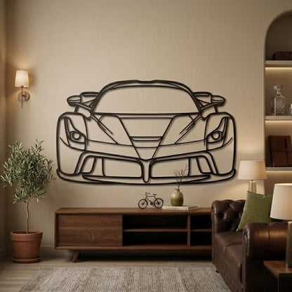 20. Supercar Rear-View Metal Wall Art