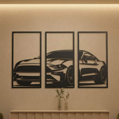 28. Mustang Triptych Metal Wall Art Set
