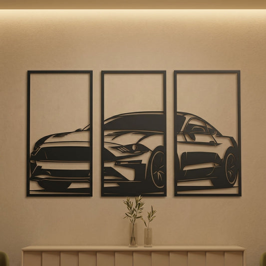 28. Mustang Triptych Metal Wall Art Set