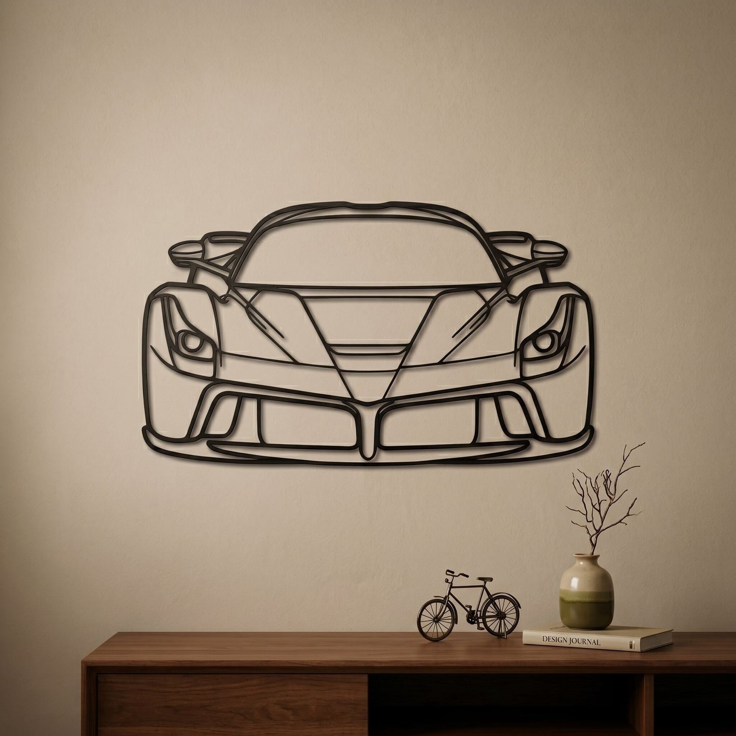 20. Supercar Rear-View Metal Wall Art
