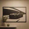 26. Muscle Car Road Scene Metal Wall Art