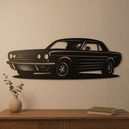 6. 1965 Ford Mustang Fastback Metal Wall Art