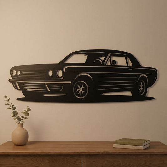 6. 1965 Ford Mustang Fastback Metal Wall Art