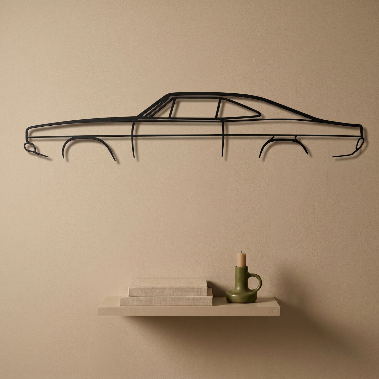 25. Classic Coupe Silhouette Metal Wall Art