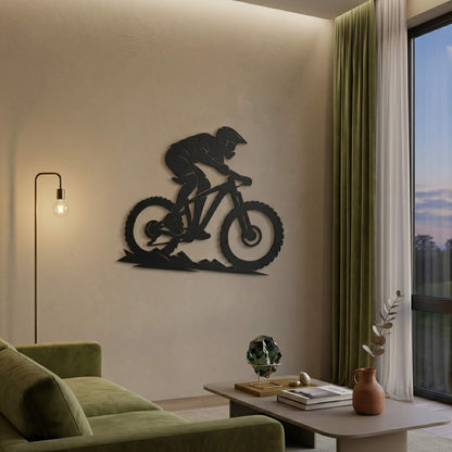 13. Mountain Bike Rider Metal Wall Art