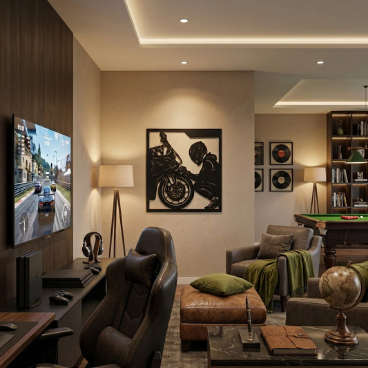 9. Motorcycle Rider Metal Wall Art