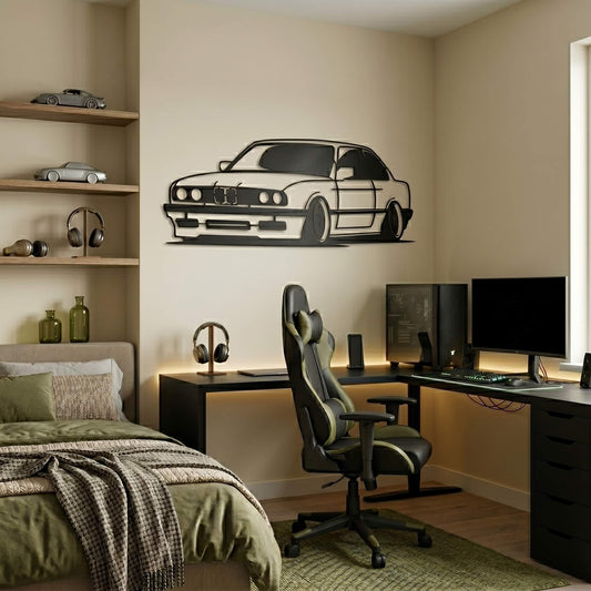 11. BMW E30 Metal Wall Art