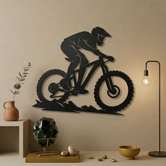 13. Mountain Bike Rider Metal Wall Art