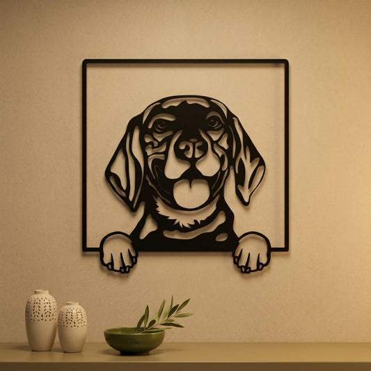 2. Playful Puppy Metal Wall Art