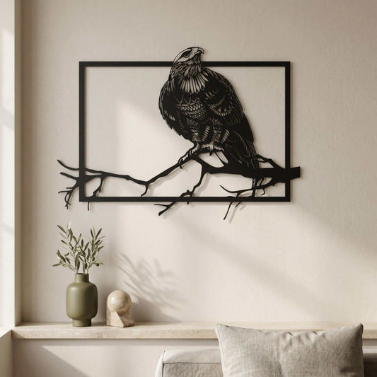 21. Perched Eagle Metal Wall Art