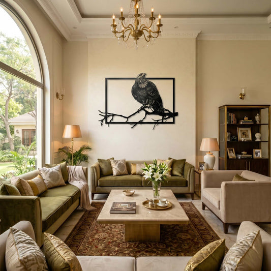21. Perched Eagle Metal Wall Art